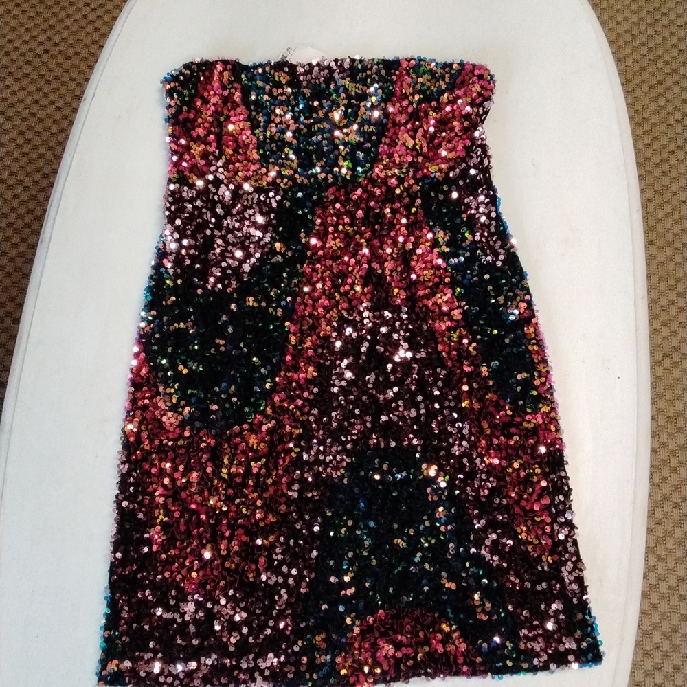 Mango Black Sequin Dress